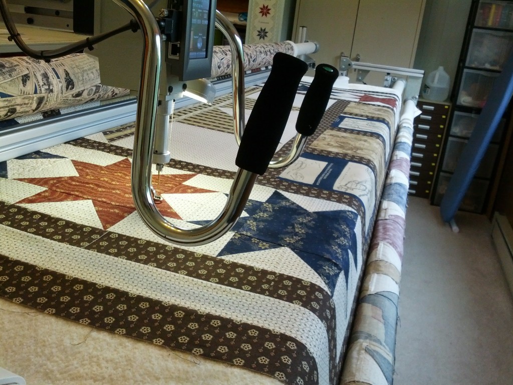 The Confederate Quilt on my neighbor's long-arm. 