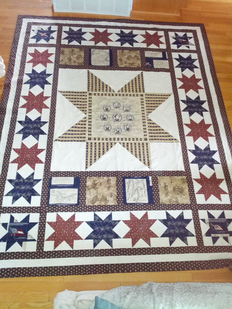 Finished quilt project. My own quilt design finally completed. 