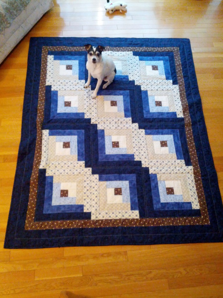 Finished on May 28, 2015. Made from Log Cabin in a Day Quilt book.